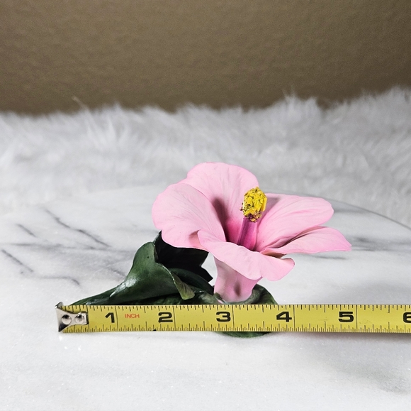 Vintage Napoleon Italian Capodimonte Hibiscus Porcelain Flower - Picture 6 of 8